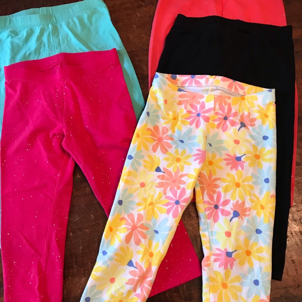 5 pairs Cat & Jack 3/4 length leggings size 7/8.